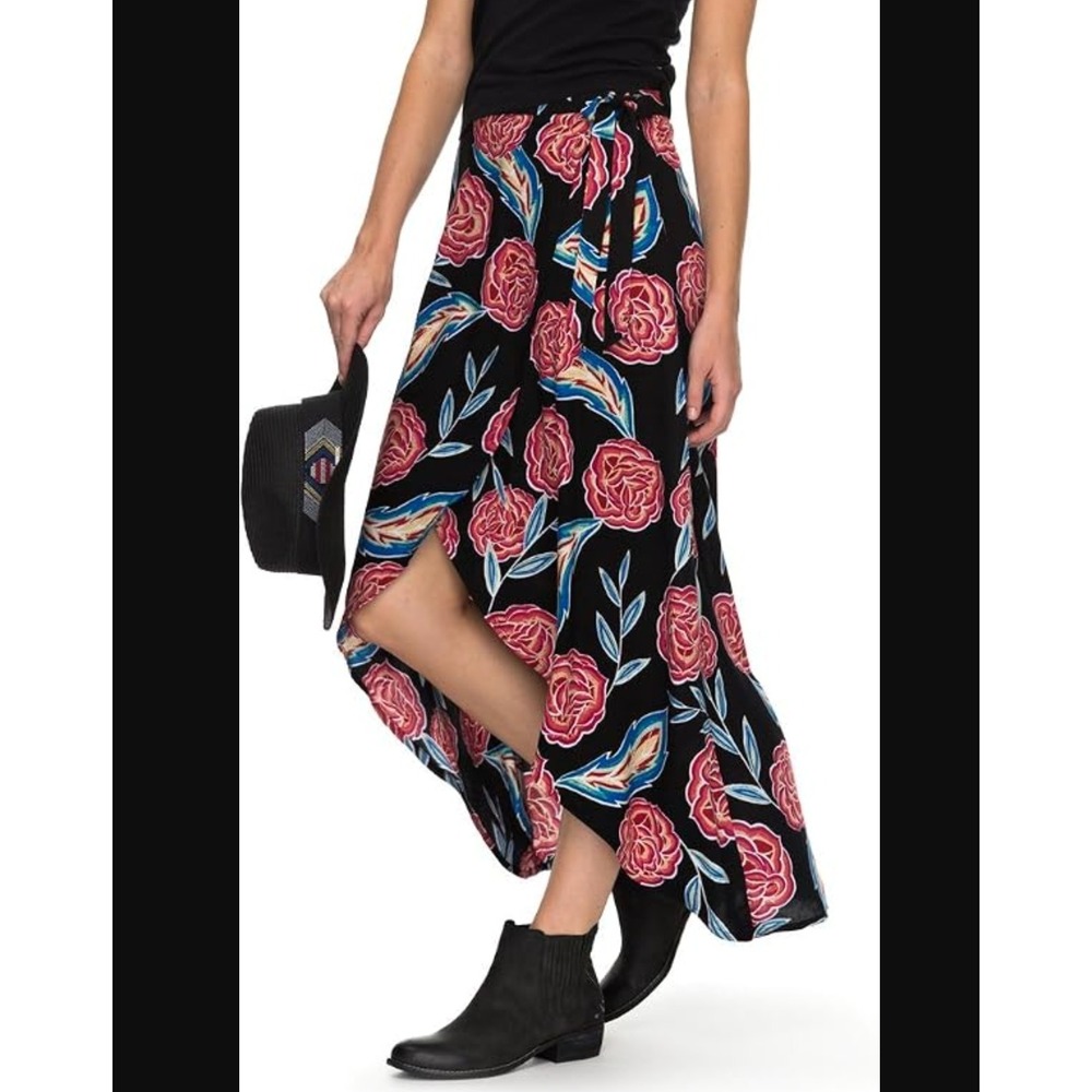 NEW Roxy Floral Wrap High Low Skirt Viscose Womens Size XL